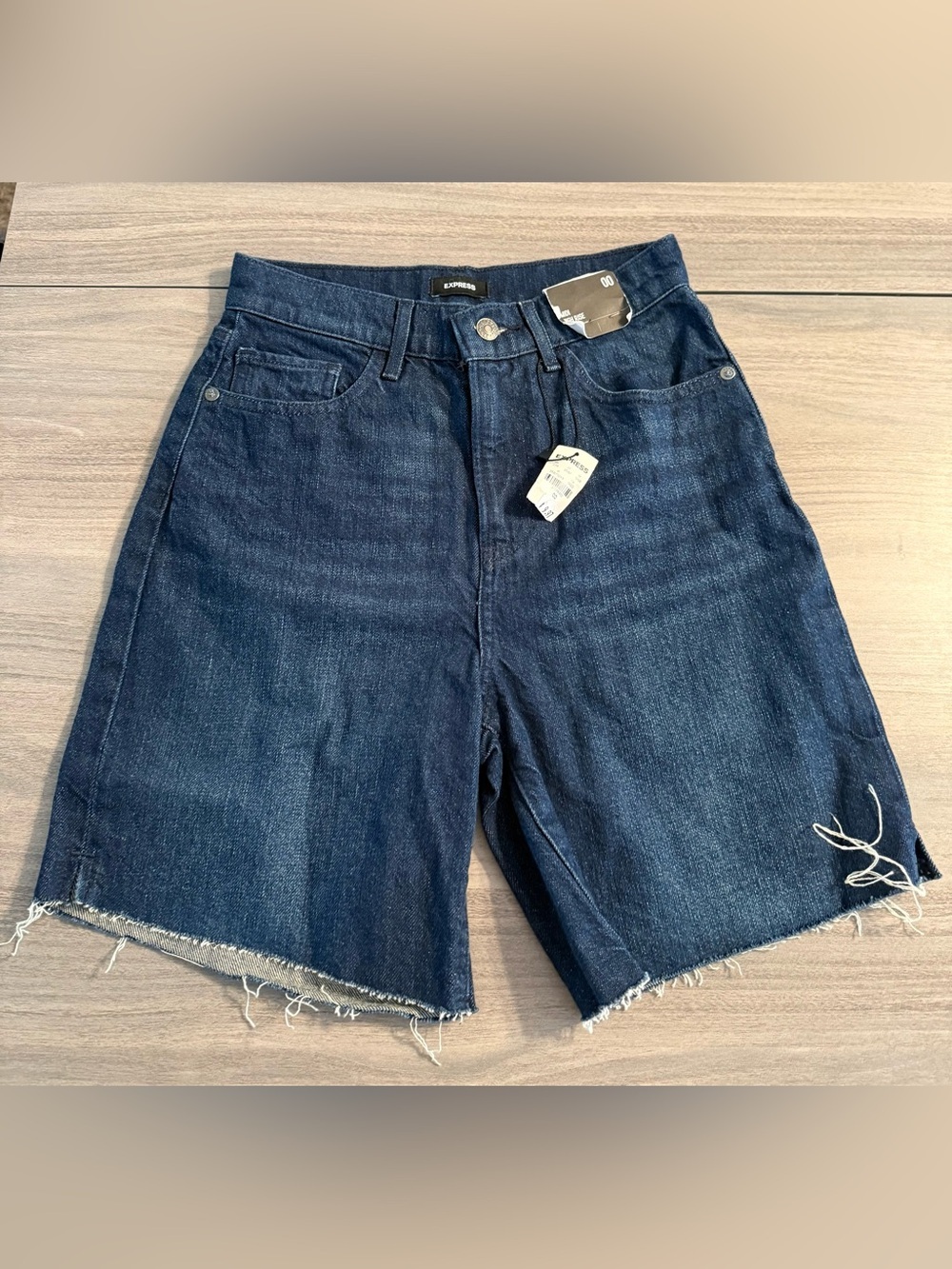 Express Dark Blue Denim Women’s Bermuda Shorts
